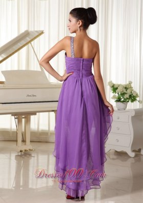 One Shoulder For 2013 High-low Prom Dress Beads