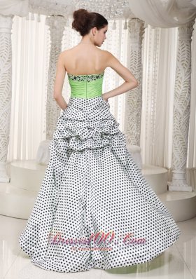 Spring Green A-line Hi-lo Beading Prom Homecoming Dress