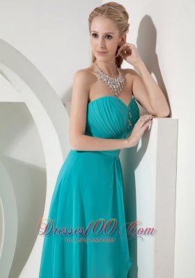 Sweet Aqua High-lo Sweetheart Prom Dress Crystal