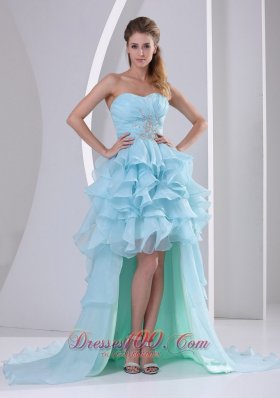 High-low Homecoming Dress For Prom Beading Ruffles