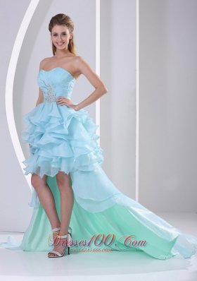 High-low Homecoming Dress For Prom Beading Ruffles