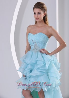 High-low Homecoming Dress For Prom Beading Ruffles