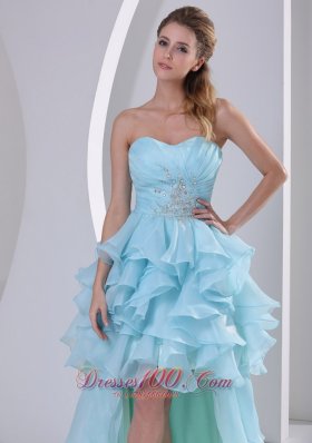 High-low Homecoming Dress For Prom Beading Ruffles