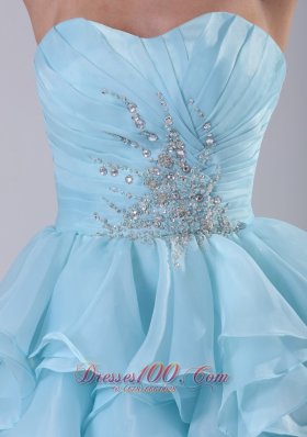 High-low Homecoming Dress For Prom Beading Ruffles