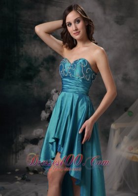 eal Hi-low Appliques Homecoming Dress For Prom