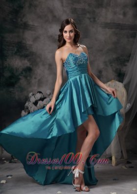 eal Hi-low Appliques Homecoming Dress For Prom