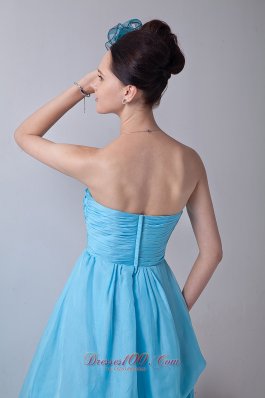 Baby Blue Tiered Prom Homecoming Dress High-low