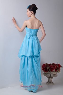 Baby Blue Tiered Prom Homecoming Dress High-low