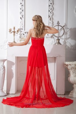 Homecoming Dress Beading High-low Chiffon For Club