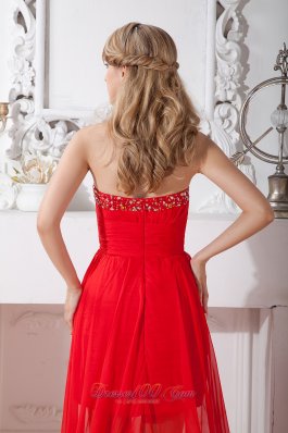 Homecoming Dress Beading High-low Chiffon For Club