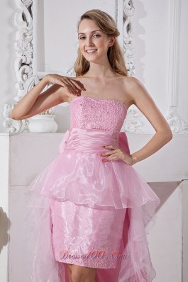 High-low Beading Homecoming Holiday Dress For Prom Organza