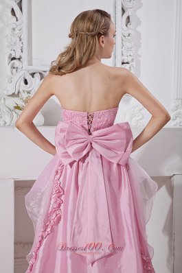 High-low Beading Homecoming Holiday Dress For Prom Organza