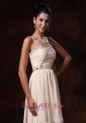 Asymmetrical Prom Gowns Champagne Custom Made