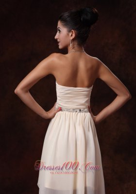 Asymmetrical Prom Gowns Champagne Custom Made