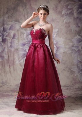 Burgundy Prom Dress Beading Plus Size Sash