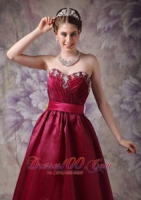 Burgundy Prom Dress Beading Plus Size Sash