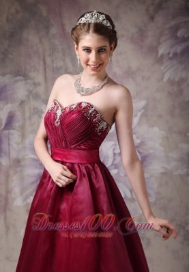 Burgundy Prom Dress Beading Plus Size Sash