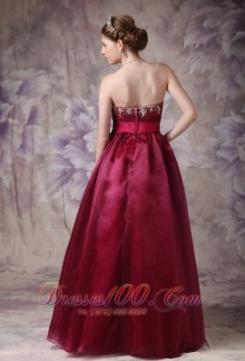 Burgundy Prom Dress Beading Plus Size Sash