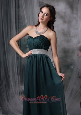 Dark Green Prom Evening Dress Belt Brush Sash