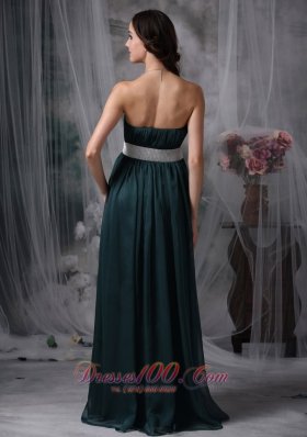 Dark Green Prom Evening Dress Belt Brush Sash