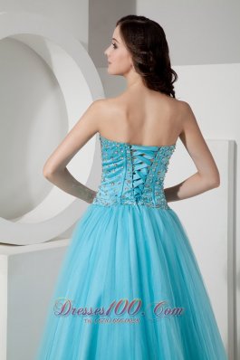 Light Blue Quinceanera Dress Beading For Cheap