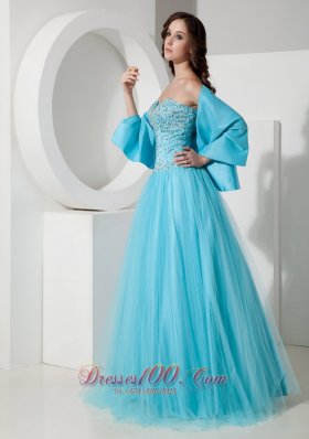 Light Blue Quinceanera Dress Beading For Cheap