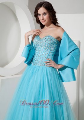 Light Blue Quinceanera Dress Beading For Cheap