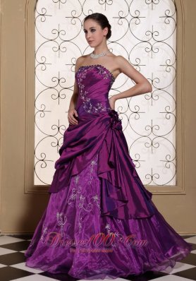 Layered Applique Cheap Graduation dress Purple