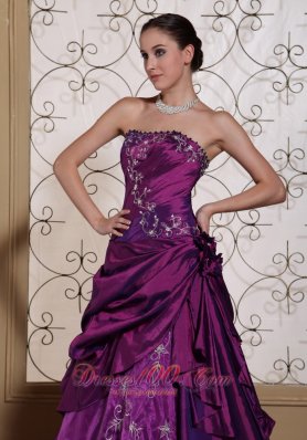 Layered Applique Cheap Graduation dress Purple