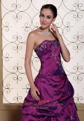 Layered Applique Cheap Graduation dress Purple