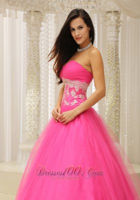 Tulle Applique A-line Prom Dress Sweetheart