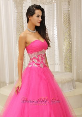 Tulle Applique A-line Prom Dress Sweetheart