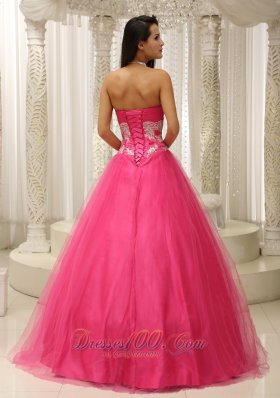 Tulle Applique A-line Prom Dress Sweetheart