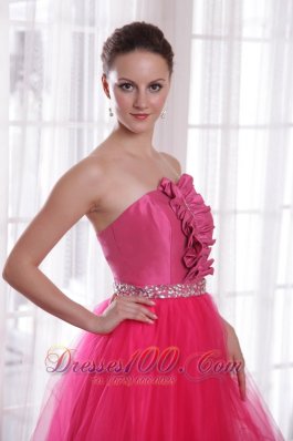 Ruffled Beading Tulle Celebrity Dress Designers