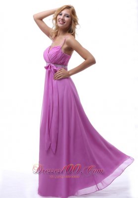 V-neck Chiffon Spagheti Straps Prom Dress