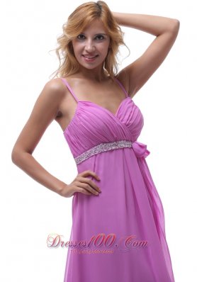 V-neck Chiffon Spagheti Straps Prom Dress