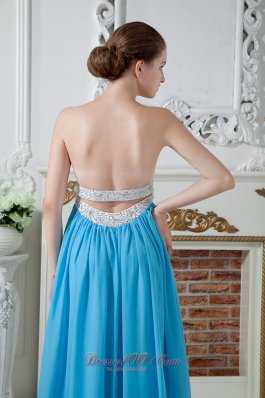 Sashed Aqua Beadings 2013 Prom Dress with Brush