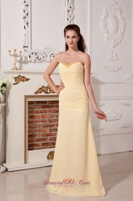 Column Light Yellow Chiffon Corset Back Prom Dress