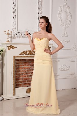 Column Light Yellow Chiffon Corset Back Prom Dress