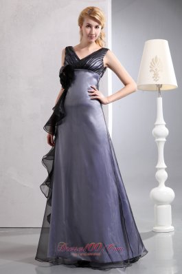 V-neck Two-toned Column Mother Of The Bride Dress