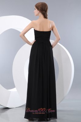 Button Back Hand Flower Black Bridesmaid Dress