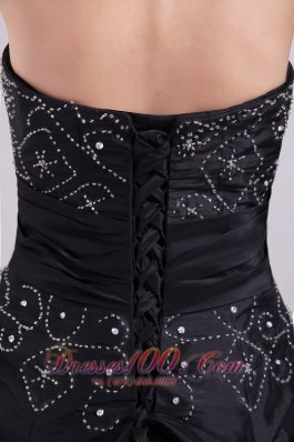 Black Beading Pick-ups Empire Girls Prom Dress