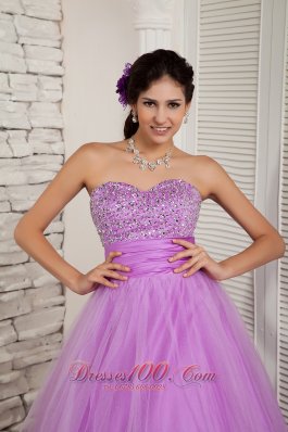 Lavender A-line Beading Organza 2013 Prom Dress