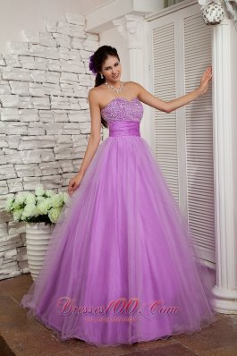 Lavender A-line Beading Organza 2013 Prom Dress