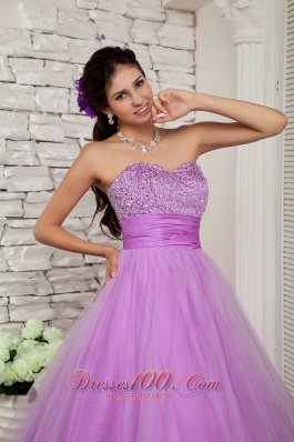 Lavender A-line Beading Organza 2013 Prom Dress