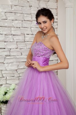 Lavender A-line Beading Organza 2013 Prom Dress