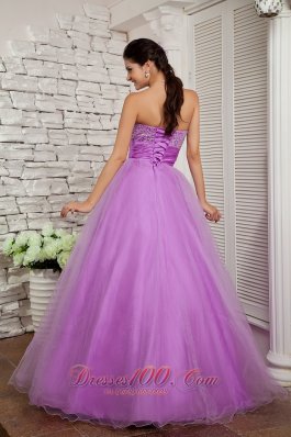 Lavender A-line Beading Organza 2013 Prom Dress