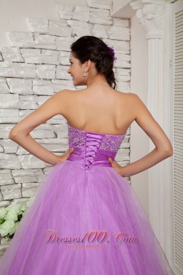 Lavender A-line Beading Organza 2013 Prom Dress