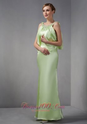 Spring Green Scoop Beading Mother Of The Brides Dress