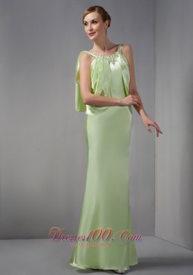 Spring Green Scoop Beading Mother Of The Brides Dress